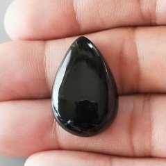 Cabochon di Ossidiana Arcobaleno Sheen Goccia, Piatto e Liscio, 26x18x6 mm, 4,30 g, Fatto a Mano