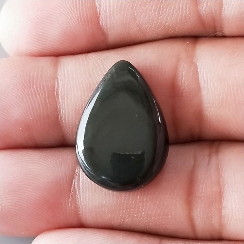 Ossidiana Arcobaleno Sheen Forma Goccia Piatto Cabochon Liscio Fatto a Mano 22X16X8mm 2,40gm 1pz