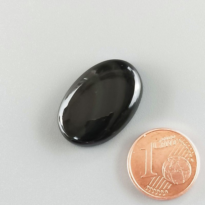 Cabochon di Ossidiana Arcobaleno Sheen Ovale, Piatto e Liscio, 23x16x5 mm, 3,00 g, Fatto a Mano
