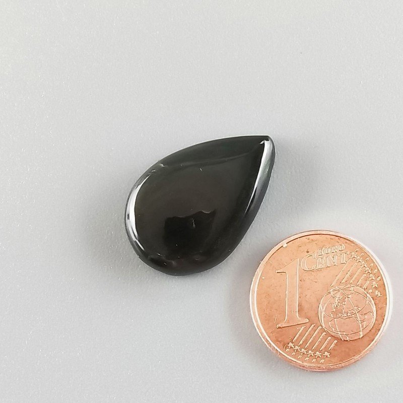 Ossidiana Arcobaleno Sheen Forma Goccia Piatto Cabochon Liscio Fatto a Mano 21X14X5mm 2,00gm 1pz