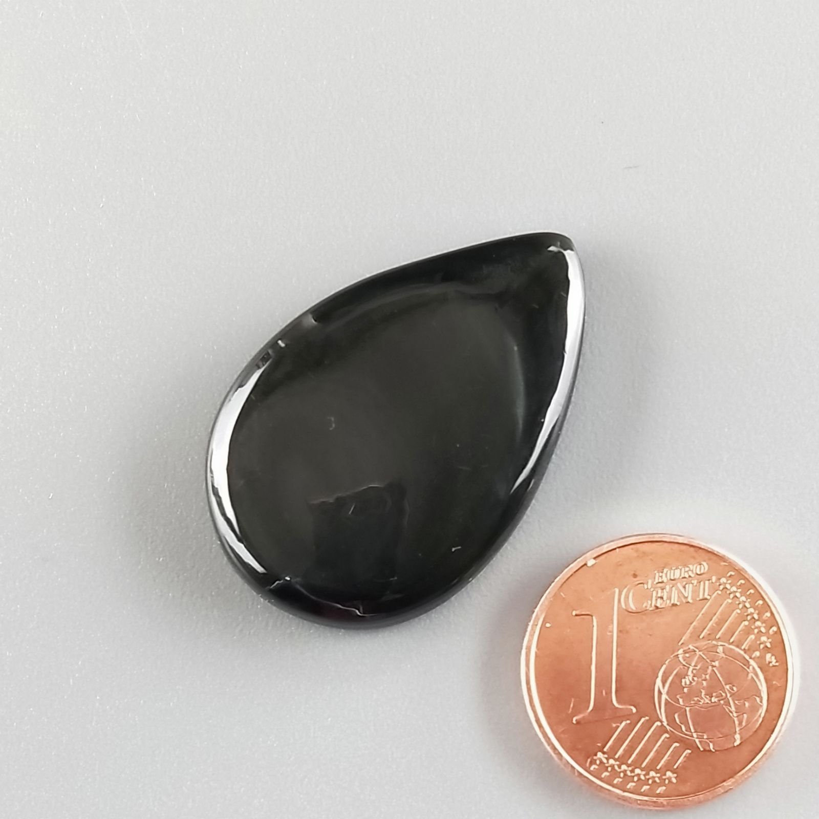 Ossidiana Arcobaleno Sheen Forma Goccia Piatto Cabochon Liscio Fatto a Mano 29X20X5mm 4,00gm 1pz