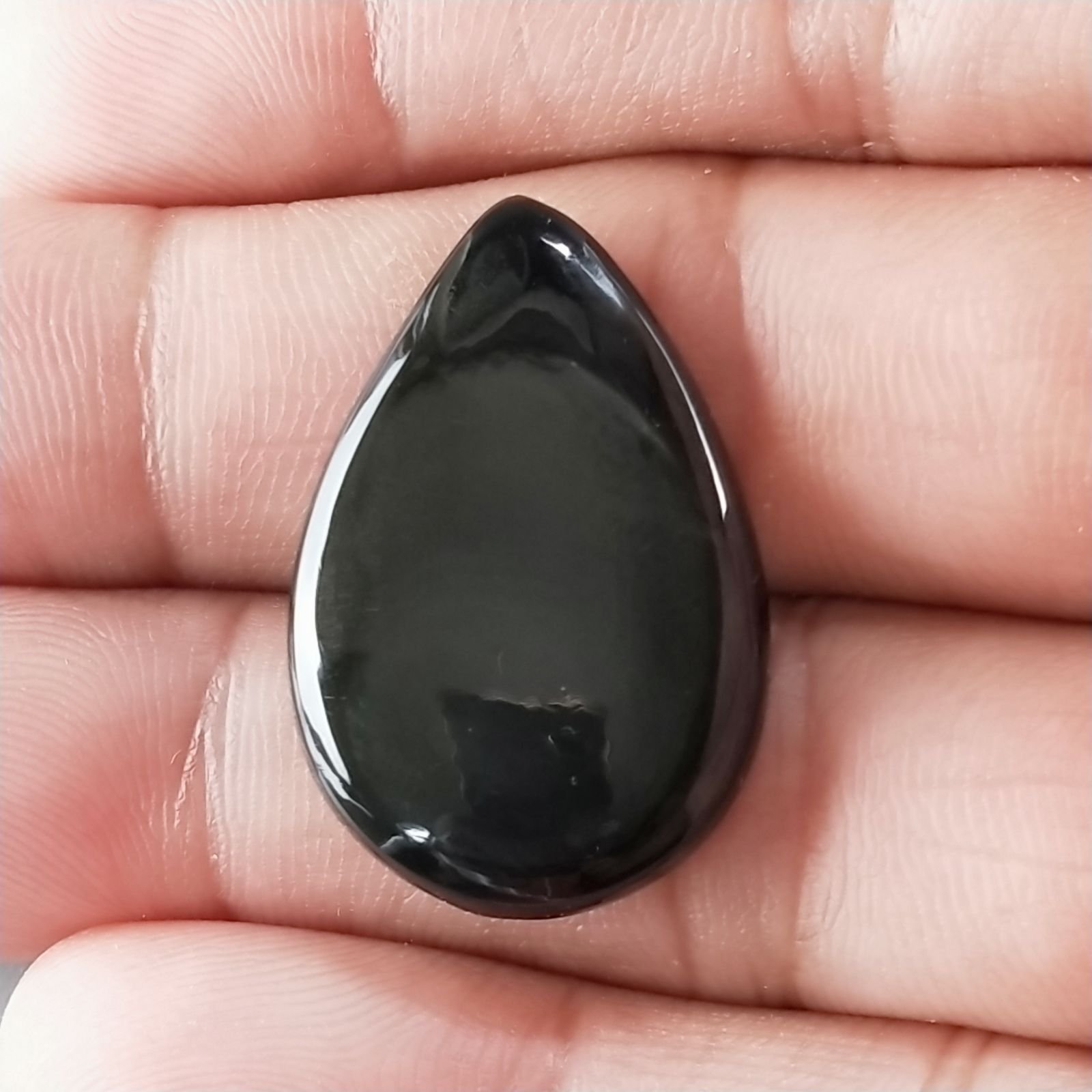 Ossidiana Arcobaleno Sheen Forma Goccia Piatto Cabochon Liscio Fatto a Mano 29X20X5mm 4,00gm 1pz