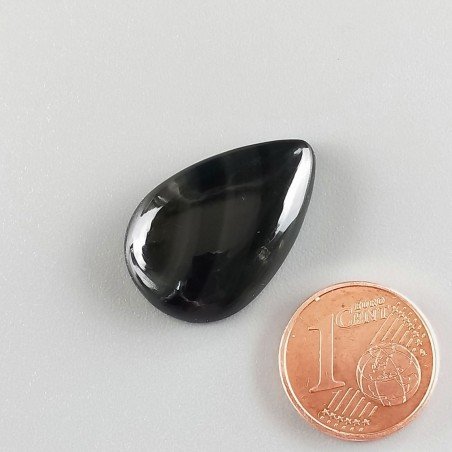 Ossidiana Arcobaleno Sheen Forma Goccia Piatto Cabochon Liscio Fatto a Mano 24X16X5mm 2,64gm 1pz