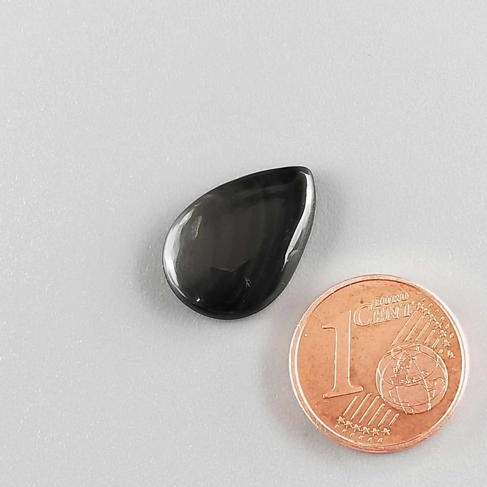 Ossidiana Arcobaleno Sheen Forma Goccia Piatto Cabochon Liscio Fatto a Mano 17X12X3mm 0,83gm 1pz