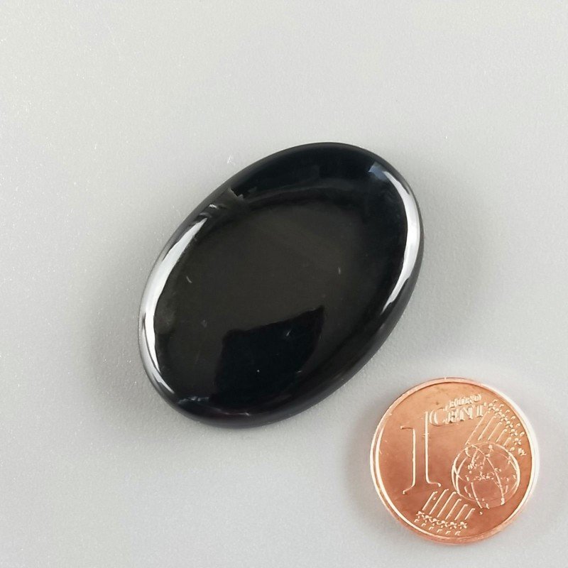 Cabochon di Ossidiana Arcobaleno Sheen Ovale, Piatto e Liscio, 33x24x6 mm, 7,30 g, Fatto a Mano