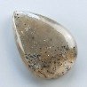 Pietra di Sole Nera Naturale Forma Goccia Piatto Cabochon Liscio Fatto a Mano 29X20X7mm 6,87gm 1pz