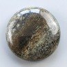 Pietra di Sole Nera Naturale Forma Tondo Piatto Cabochon Liscio Fatto a Mano 27X7mm 8,90gm 1pz