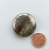 Pietra di Sole Nera Naturale Forma Tondo Piatto Cabochon Liscio Fatto a Mano 27X7mm 8,90gm 1pz