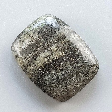 Pietra di Sole Nera Naturale Forma Cuscino Piatto Cabochon Liscio Fatto a Mano 22X17X6mm 4,70gm 1pz