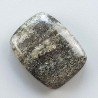Pietra di Sole Nera Naturale Forma Cuscino Piatto Cabochon Liscio Fatto a Mano 22X17X6mm 4,70gm 1pz