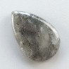 Pietra di Sole Nera Naturale Forma Goccia Piatto Cabochon Liscio Fatto a Mano 22X14X5mm 2,62gm 1pz
