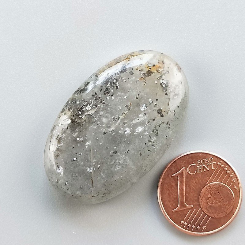 Pietra di Sole Nera Naturale Forma Ovale Piatto Cabochon Liscio Fatto a Mano 33X20X7mm 9,00gm 1pz
