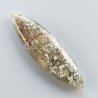 Pietra di Sole Nera Naturale Forma Marquise Piatto Cabochon Liscio Fatto a Mano 46X14X6mm 6,92gm 1pz