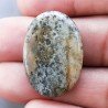 Pietra di Sole Nera Naturale Forma Ovale Piatto Cabochon Liscio Fatto a Mano 29X21X5mm 5,80gm 1pz