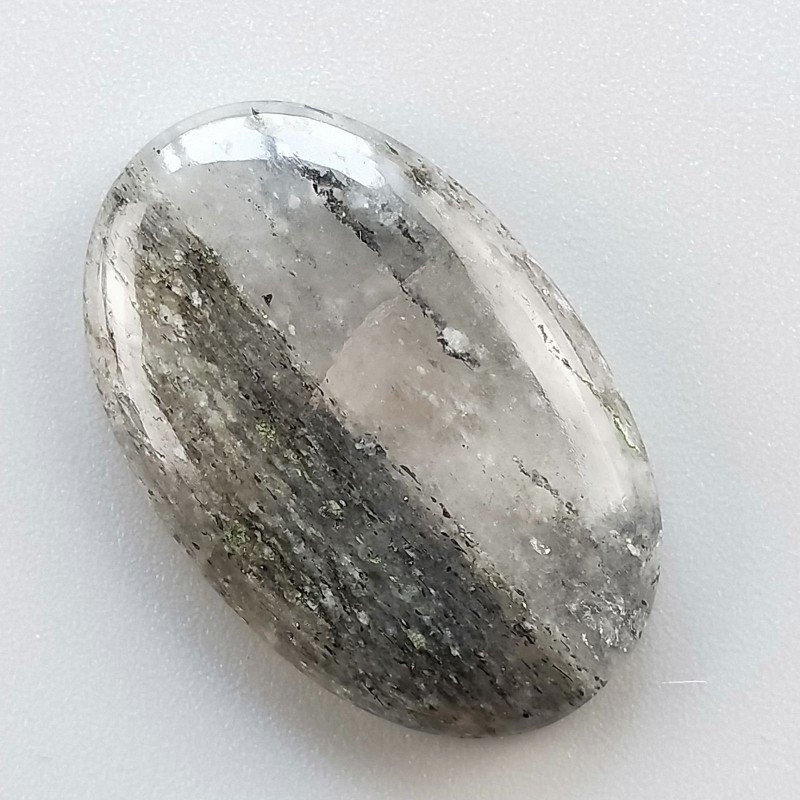 Pietra di Sole Nera Naturale Forma Ovale Piatto Cabochon Liscio Fatto a Mano 30X19X6mm 6,05gm 1pz