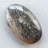 Pietra di Sole Nera Naturale Forma Ovale Piatto Cabochon Liscio Fatto a Mano 29X17X6mm 5,68gm 1pz