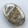 Pietra di Sole Nera Naturale Forma Ovale Piatto Cabochon Liscio Fatto a Mano 26X16X6mm 4,80gm 1pz
