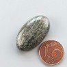 Pietra di Sole Nera Naturale Forma Ovale Piatto Cabochon Liscio Fatto a Mano 27X16X7mm 5,50gm 1pz