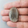 Pietra di Sole Nera Naturale Forma Ovale Piatto Cabochon Liscio Fatto a Mano 36X24X6mm 10,43gm 1pz