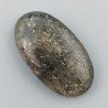 Pietra di Sole Nera Naturale Forma Ovale Piatto Cabochon Liscio Fatto a Mano 32X19X5mm 5,08gm 1pz