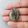 Pietra di Sole Nera Naturale Forma Ovale Piatto Cabochon Liscio Fatto a Mano 34X24X6mm 9,10gm 1pz