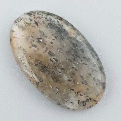 Pietra di Sole Nera Naturale Forma Ovale Piatto Cabochon Liscio Fatto a Mano 33X19X5mm 6,15gm 1pz