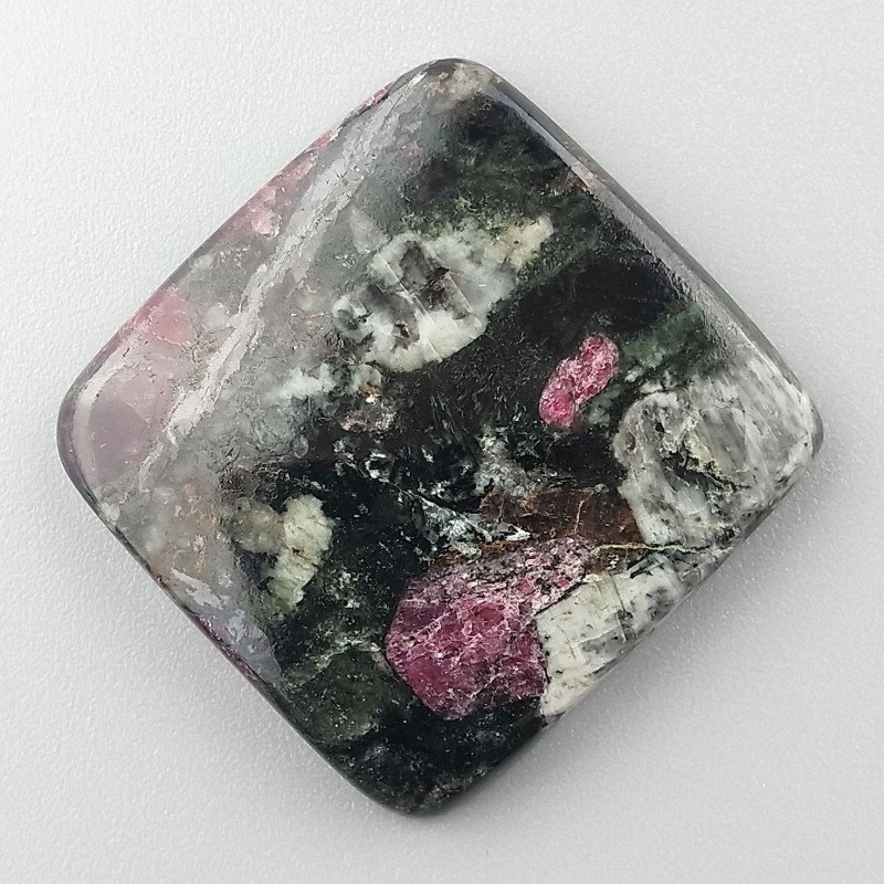Pietra Eudialite Naturale Forma Quadrato Piatto Cabochon Liscio Fatto a Mano 30X30X5mm 11,50gm 1pz