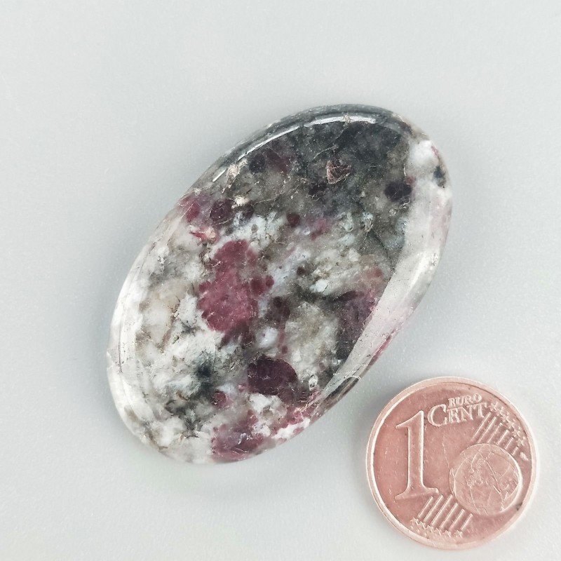 Cabochon di Lepidolite Naturale Ovale, Piatto e Liscio, 40x24 mm, 9,35 g, Fatto a Mano