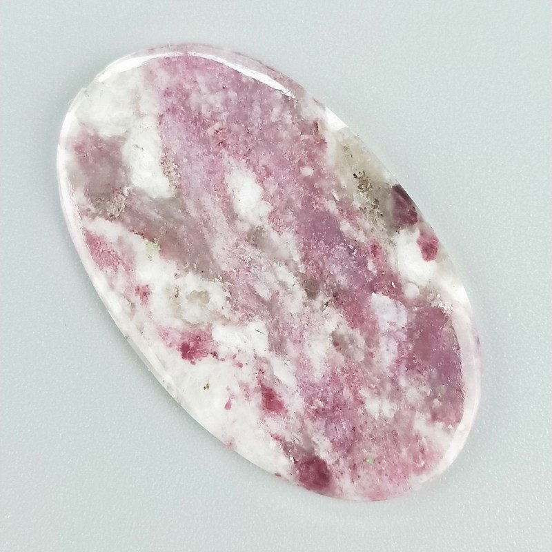 Lepidolite Naturale Forma Ovale Piatto Cabochon Liscio Fatto a Mano 39X23mm 4,11gm 1pz