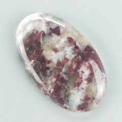 Lepidolite Naturale Forma Ovale Piatto Cabochon Liscio Fatto a Mano 39X24mm 8,62gm 1pz