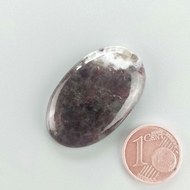 Cabochon di Lepidolite Naturale Ovale, Piatto e Liscio, 33x21 mm, 7,03 g, Fatto a Mano