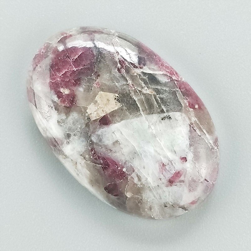 Lepidolite Naturale Forma Ovale Piatto Cabochon Liscio Fatto a Mano 30X20X5mm 5,50gm 1pz