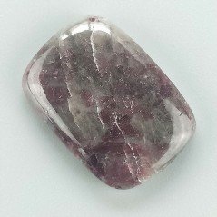 Lepidolite Naturale Forma Cuscino Piatto Cabochon Liscio Fatto a Mano 27X19mm 5,66gm 1pz
