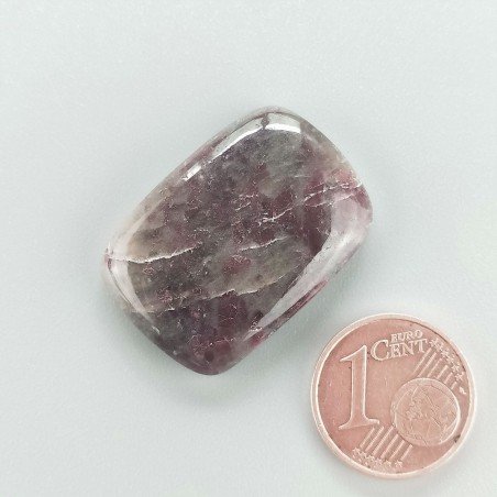 Lepidolite Naturale Forma Cuscino Piatto Cabochon Liscio Fatto a Mano 27X19mm 5,66gm 1pz