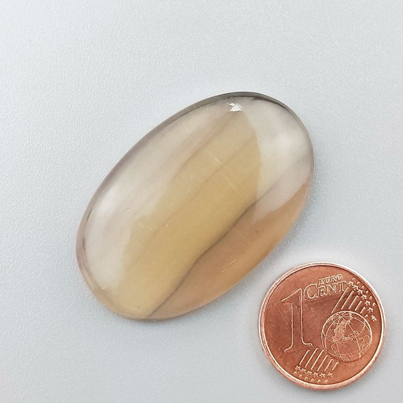 Fluorite Naturale Forma Ovale Piatto Cabochon Liscio Fatto a Mano 35X22X6mm 8,95gm 1pz
