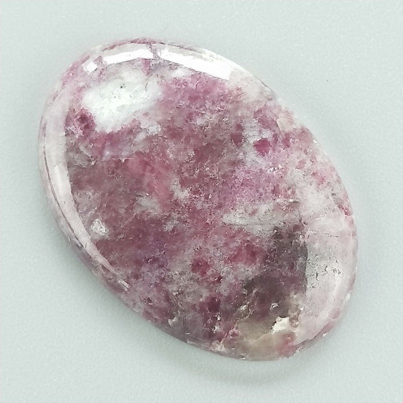 Lepidolite Naturale Forma Ovale Piatto Cabochon Liscio Fatto a Mano 30X21mm 4,22gm 1pz