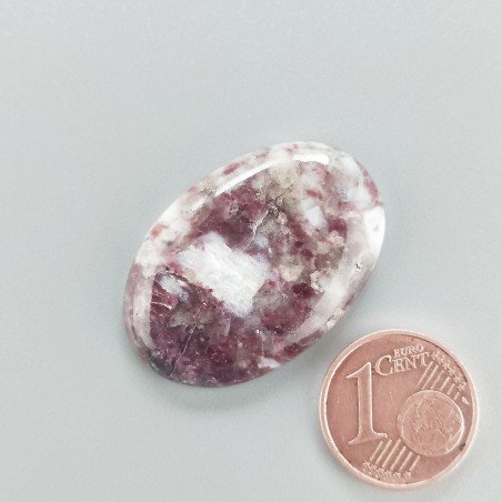 Cabochon di Lepidolite Naturale Ovale, Piatto e Liscio, 30x21 mm, 5,07 g, Fatto a Mano