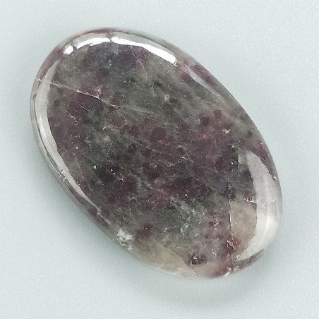 Lepidolite Naturale Forma Ovale Piatto Cabochon Liscio Fatto a Mano 30X19mm 4,95gm 1pz