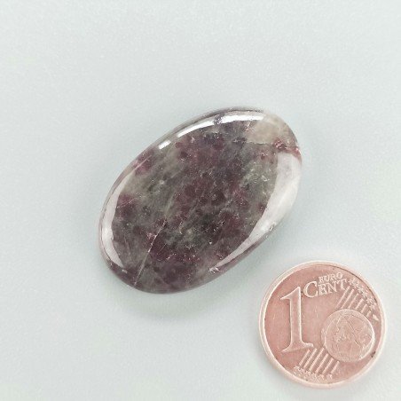 Cabochon di Lepidolite Naturale Ovale, Piatto e Liscio, 30x19 mm, 4,95 g, Fatto a Mano