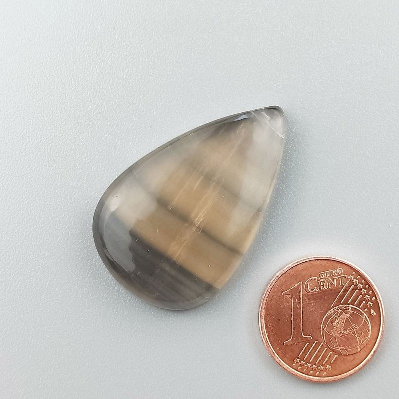 Fluorite Naturale Forma Goccia Piatto Cabochon Liscio Fatto a Mano 31X19X5mm 6,30gm 1pz