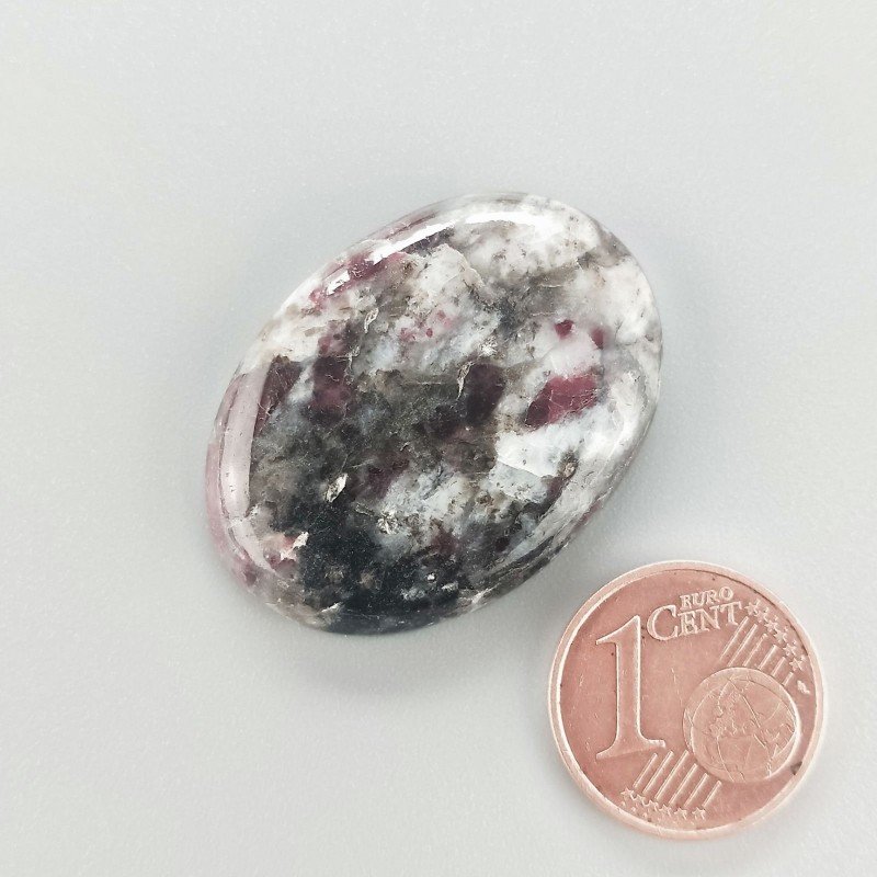 Cabochon di Lepidolite Naturale Ovale, Piatto e Liscio, 31x23 mm, 6,29 g, Fatto a Mano