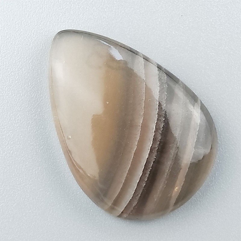 Fluorite Naturale Forma Goccia Piatto Cabochon Liscio Fatto a Mano 33X23mm 8,92gm 1pz