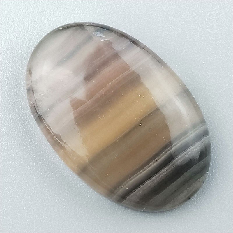 Fluorite Naturale Forma Ovale Piatto Cabochon Liscio Fatto a Mano 34X22X6mm 10,00gm 1pz