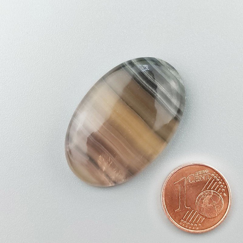 Fluorite Naturale Forma Ovale Piatto Cabochon Liscio Fatto a Mano 34X22X6mm 10,00gm 1pz