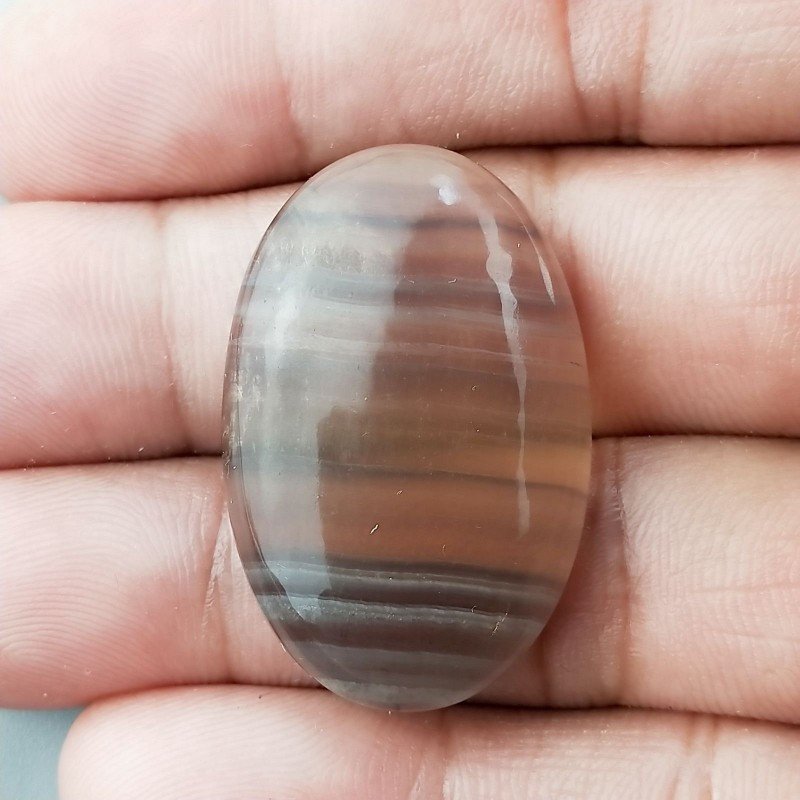 Fluorite Naturale Forma Ovale Piatto Cabochon Liscio Fatto a Mano 34X22X6mm 10,00gm 1pz
