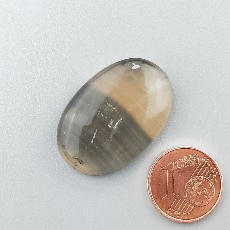 Fluorite Naturale Forma Ovale Piatto Cabochon Liscio Fatto a Mano 28X19X5mm 6,20gm 1pz