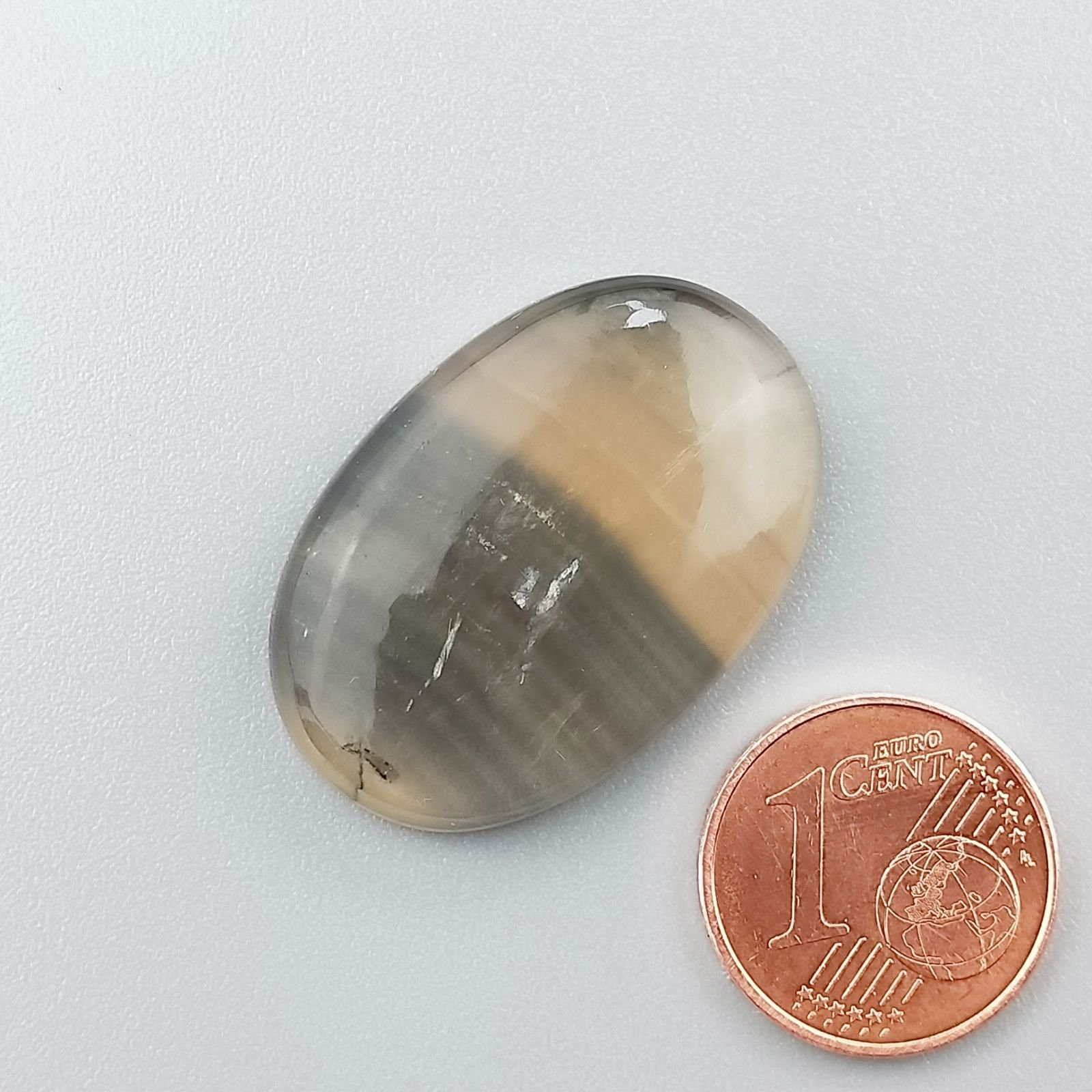 Fluorite Naturale Forma Ovale Piatto Cabochon Liscio Fatto a Mano 28X19X5mm 6,20gm 1pz