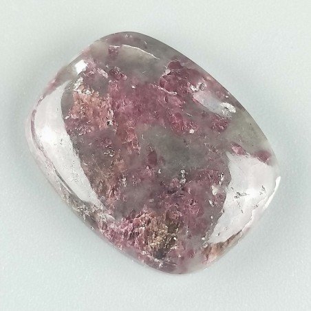 Lepidolite Naturale Forma Cuscino Piatto Cabochon Liscio Fatto a Mano 26X20mm 5,82gm 1pz