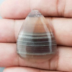 Fluorite Naturale Forma Goccia Piatto Cabochon Liscio Fatto a Mano 35X25X5mm 8,20gm 1pz