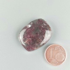 Lepidolite Naturale Forma Cuscino Piatto Cabochon Liscio Fatto a Mano 26X20mm 5,82gm 1pz